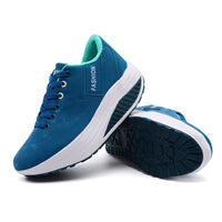 Ladies Casual Sports Shoes Breathable Comfortable Wedge Heel Thick Sole Sneakers Lace-up shoes - Buy online at  Vibe In Cart.