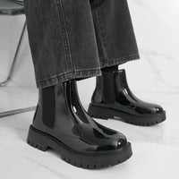 Men Chelsea Boots PU Thick Soled Round Toe Classic Comfortable Men High Top Boots - Buy online at  Vibe In Cart.