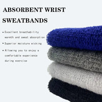 New Hot 1Pairs 2Pcs Set Breathable Cotton Wrist Sweatbands Sweat Absorbent Wristbands for Tennis Football Basketball Running Gym - Buy online at  Vibe In Cart.