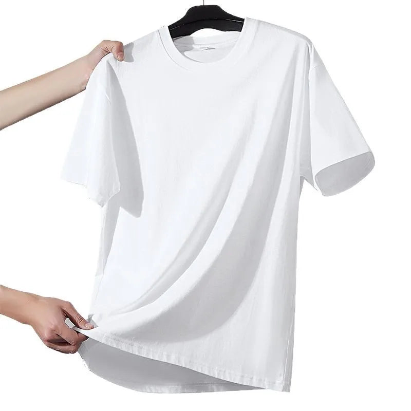 Men's t-shirts 2025 Summer Oversize Cotton T-Shirt Casual High Quality Short Sleeves Tee Shirt Men Basic Solid color Sports Tops - Buy online at  Vibe In Cart.