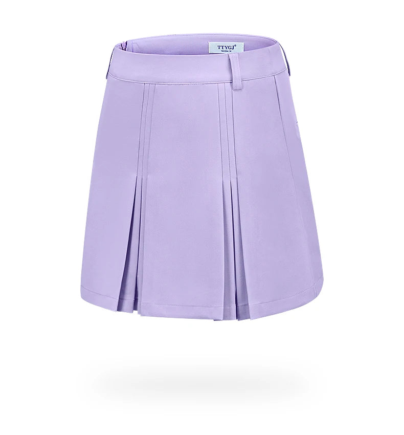 TTYGJ New Golf Skirt Women Spring Autumn Fashion A-lined Skirt Ladies Outdoor Sports Skorts Casual Golf Wear with Inner Shorts