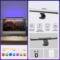 Aluminum USB Stepless Dimming Curved Screen Monitor Light Bar with RGB