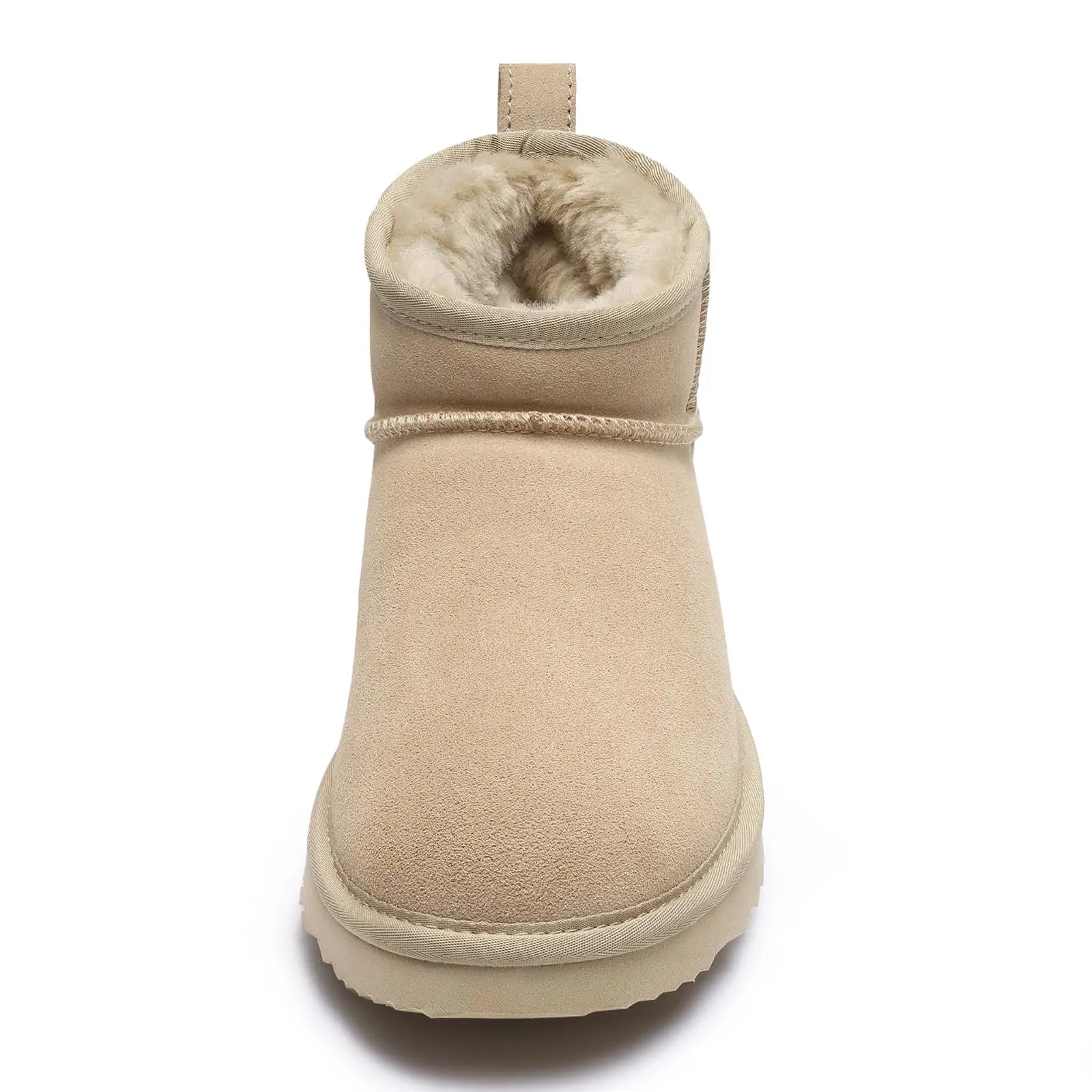 Women's Fluffy Suede Ankle Snow Boots with Thick Sole