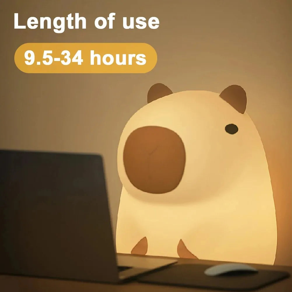 GGbingo Rechargeable Cute Capybara Night Light Novelty Dimmable Nursery Nightlight Touch Lamp Silicone Pat Lamp for Kids Room - Buy online at  Vibe In Cart.