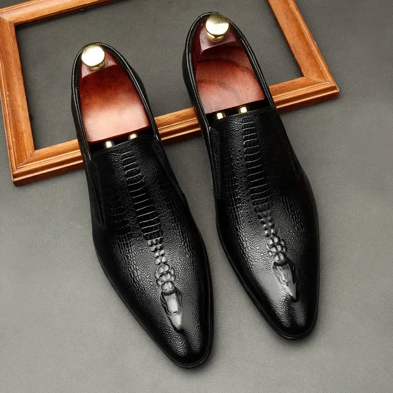 Handmade Mens Wedding Oxford Shoes Black Blue Genuine Leather Flat Dress Shoes Crocodile Pattern Summer Business Formal Loafers - Buy online at  Vibe In Cart.