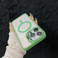 Full Coverage Transparent Magnetic Phone Case with Stand
