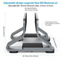 Vertical Adjustable Aluminum Laptop Stand with 0.35-1.6 Inch Width