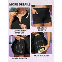 New zipper style tennis golf dress ladies summer sleeveless lapel polo shirt pleats dresses slim-fit thin sports tennis clothing