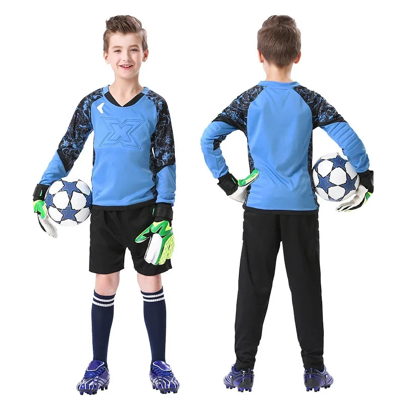 Kids Goalkeeper Uniform Boys Goalkeeper Jersey Doorkeepers Long Sleeve Sponge Protective Football Uniform For Children's - Buy online at  Vibe In Cart.