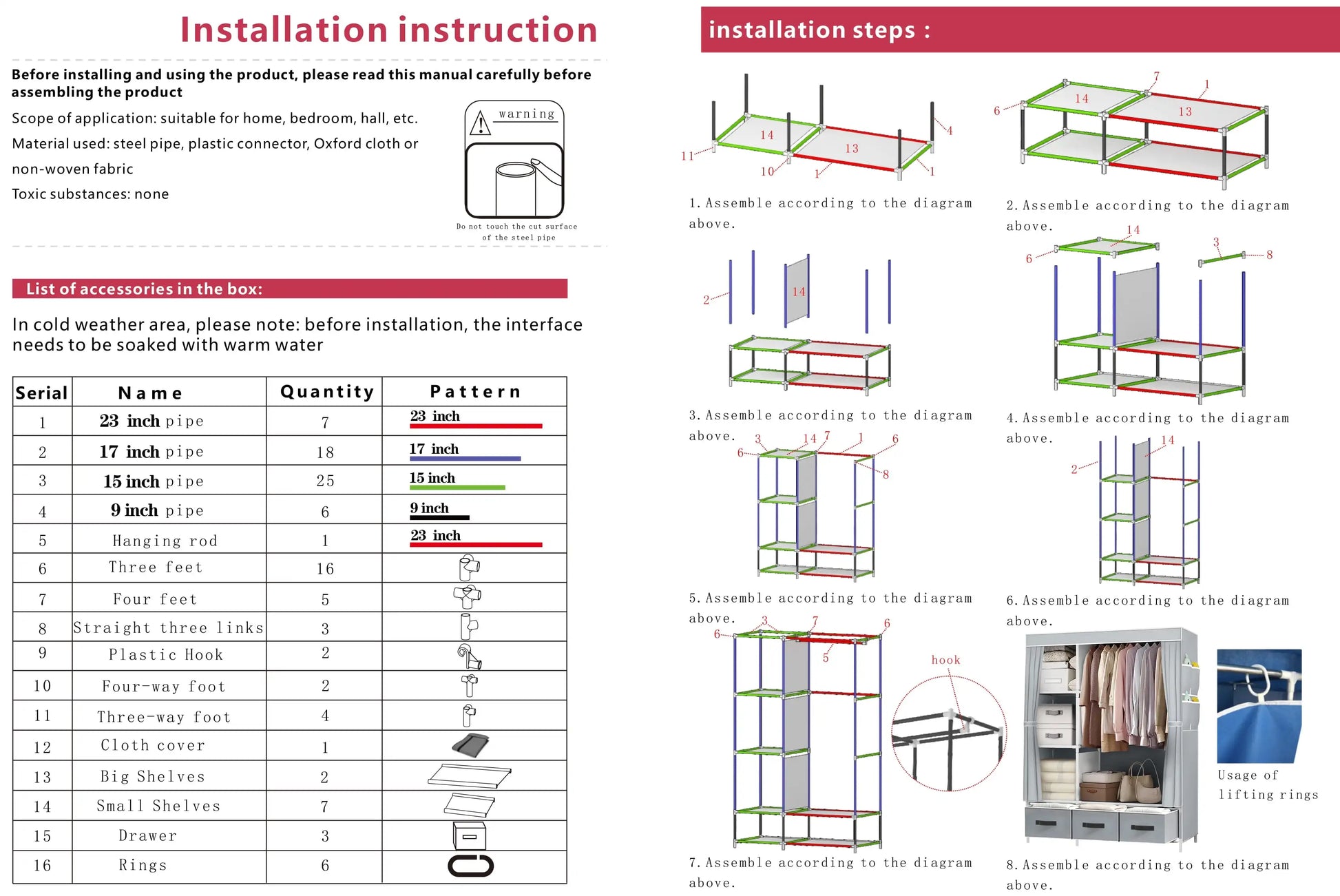 New Upgrade Portable Wardrobe Clothes Organizer for Home Bedroom Clothes Closet with 3 Drawers 4 Shelves Clothes Storage Gray - Buy online at  Vibe In Cart.