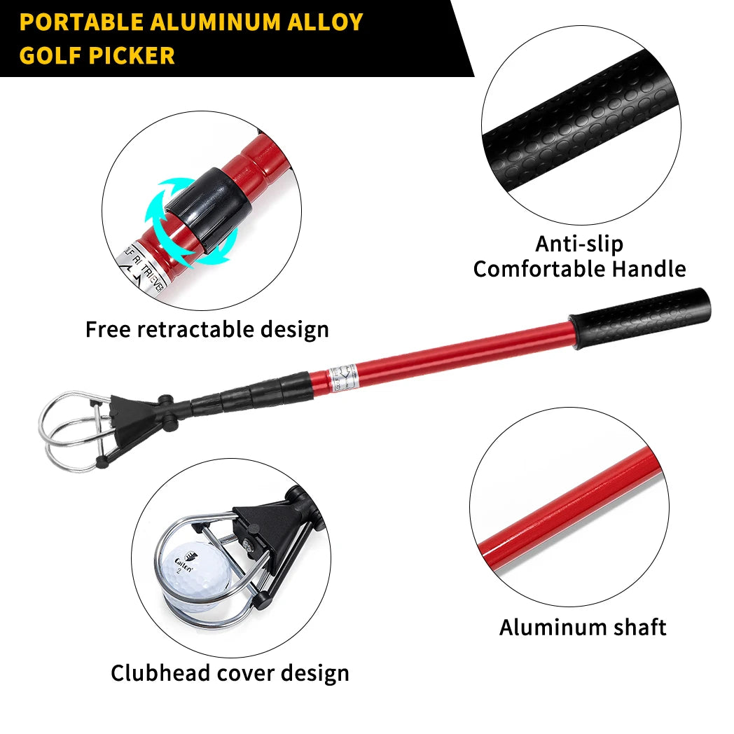 6FT/15FT Golf Ball Retriever, Telescopic Aluminum Pole, Durable and Lightweight, Easy to Use, Ideal for Quick Ball Retrieval - Buy online at  Vibe In Cart.