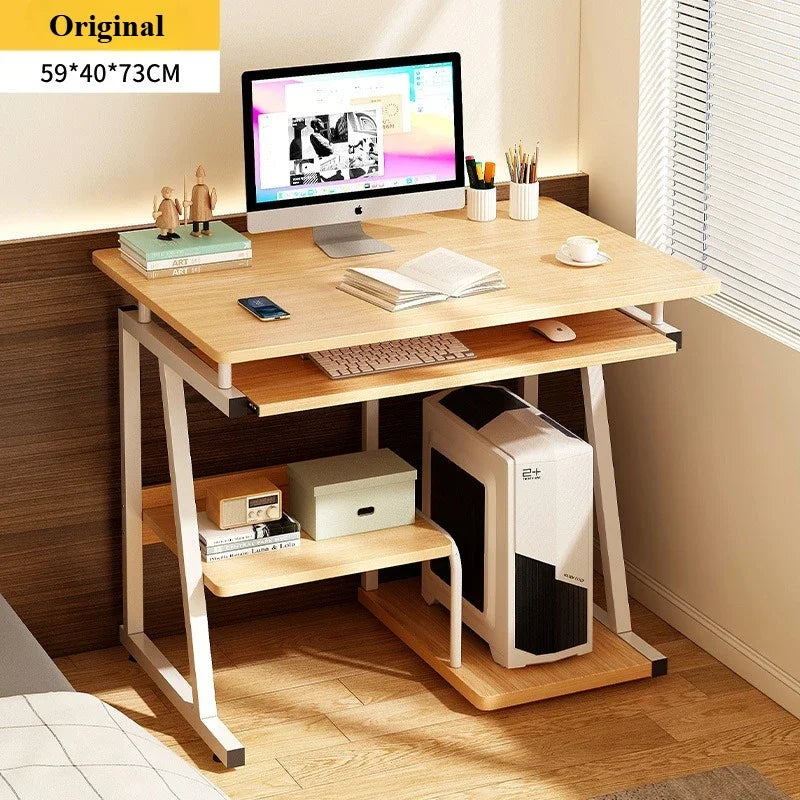Small Computer Desk for Small Spaces Writing Table with Stand Keyboard Tray Monitor Storage for Home Office, Laptop Desk - Buy online at  Vibe In Cart.