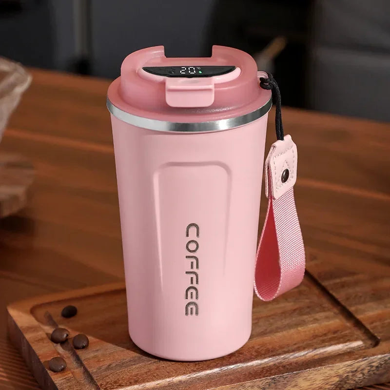 Stainless Steel Vacuum Insulated Bottle with Temperature Display, 380/510ml