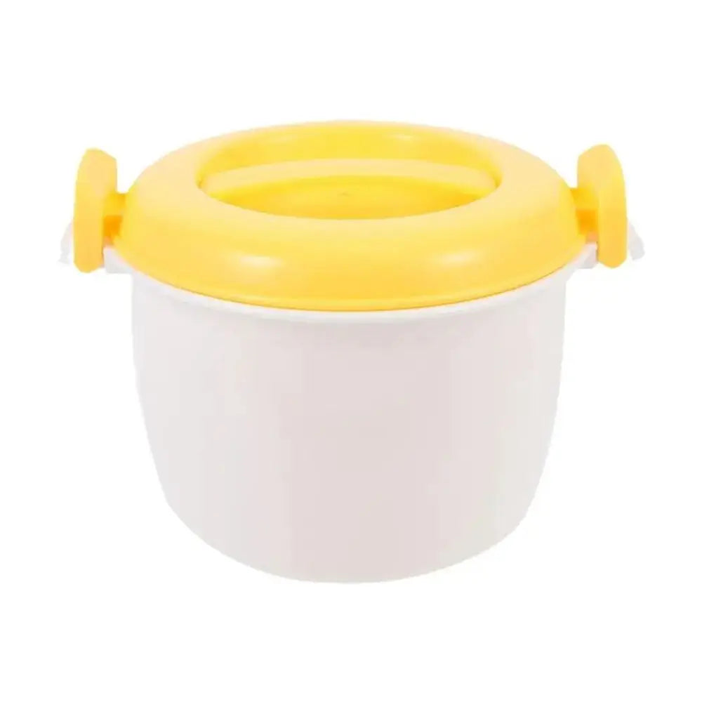 Microwave Rice Cooker Steamer in PP Material, White and Yellow Colors, Small and Large Sizes