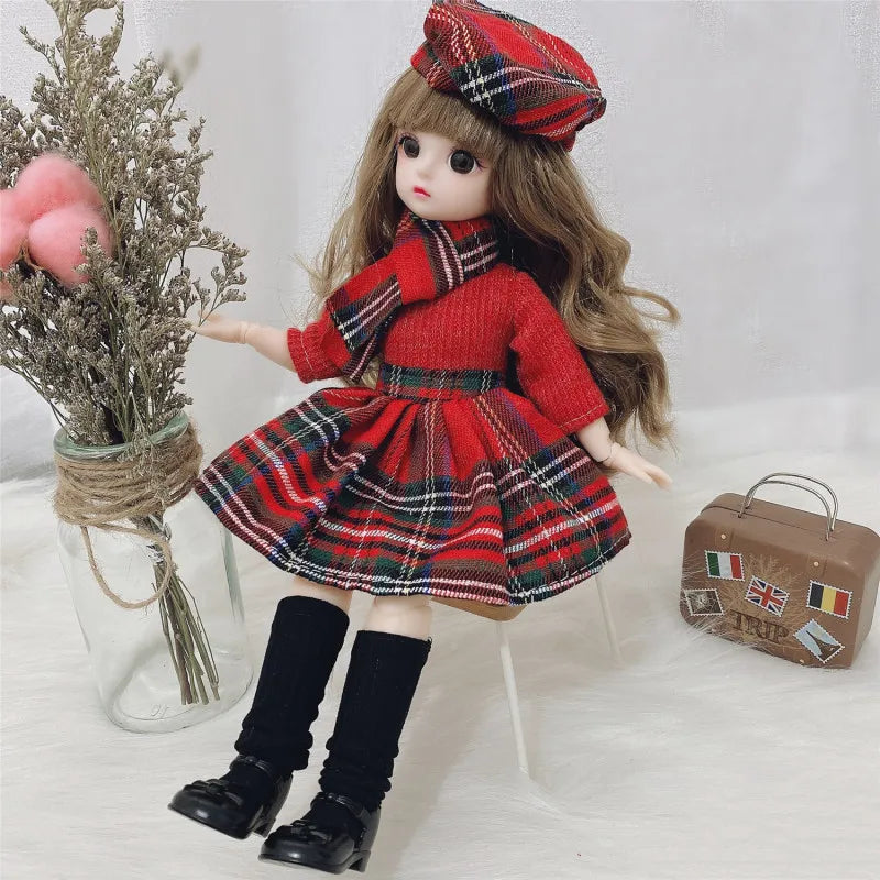 30cm Bjd Doll 12 Moveable Joints 1/6 Girl's Dress 3D Brown Eyes Toy with Clothes Shoes Kids Toys for Girl Children Gift - Buy online at  Vibe In Cart.