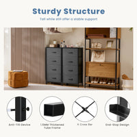 JHK Dresser For Bedroom With 4 Fabric Drawers Nightstand Wardrobe Steel Frame Closet For Clothes Storage Cabinet Of Furniture - Buy online at  Vibe In Cart.