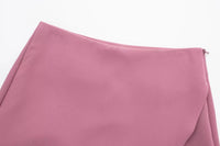 Women's High Waist Asymmetric Mini Regular Fit Polyester Skort