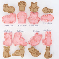 8-Piece Plastic 3D Cookie Cutters Set with Cartoon Designs