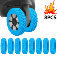 8-Piece Rubber Luggage Wheel Protectors with Noise Reduction