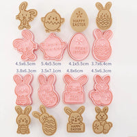 8-Piece Plastic 3D Cookie Cutters Set with Cartoon Designs