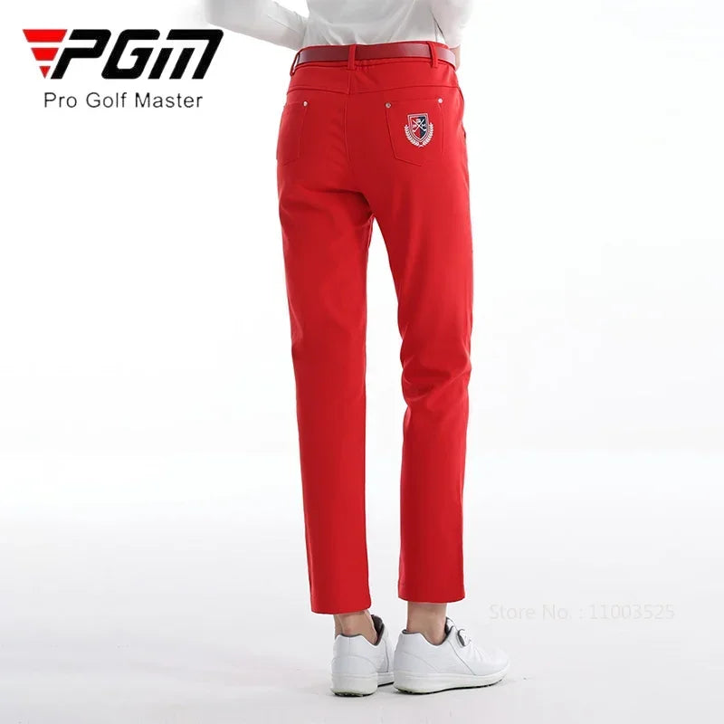 Women's Winter Warm Thick Fleece Golf Pants Straight Full Length