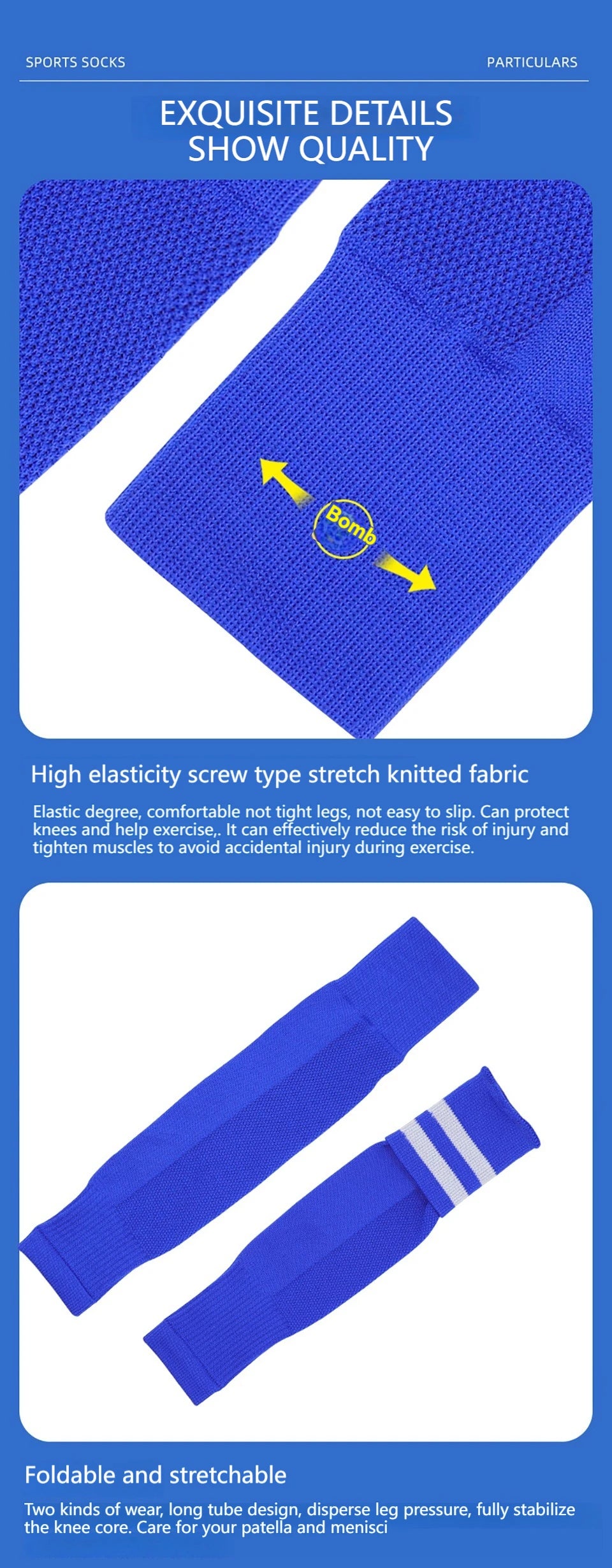 1Pair Knee Over Football Leg Guards Socks Breathable Comfort Calf Long Sock Adult Children Soccer Sports Shin Guards Leg Covers - Buy online at  Vibe In Cart.