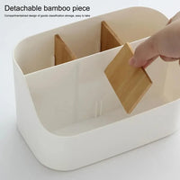 Partitioned Office Storage Box With 5 Compartments And Detachable Dividers