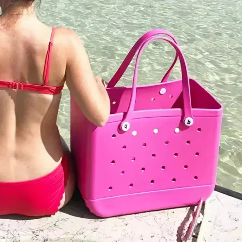 XL Extra Large Beach Bag EVA Rubber Waterproof Beach Travel Picnic Storage Basket Women Shopping Handbag Sac Jelly Tote Bag - Buy online at  Vibe In Cart.
