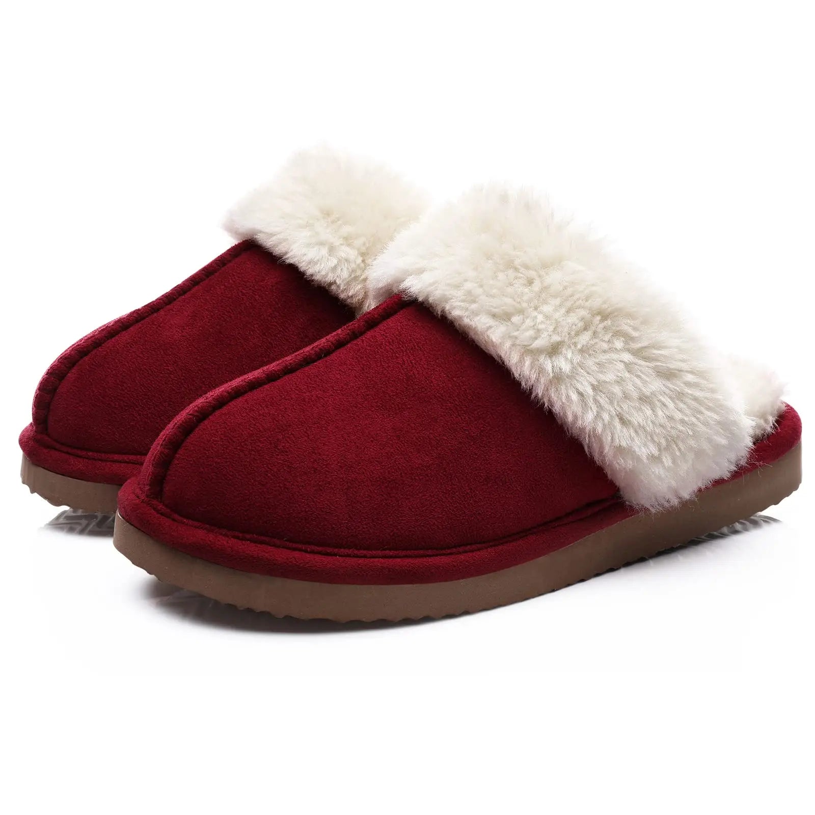Women's Warm Plush Fuzzy Indoor Slippers with Faux Fur