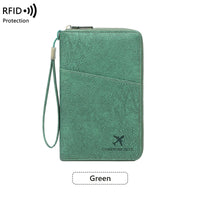 RFID Blocking Polyurethane Passport Holder with Zipper