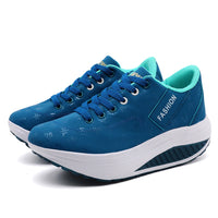 Ladies Casual Sports Shoes Breathable Comfortable Wedge Heel Thick Sole Sneakers Lace-up shoes - Buy online at  Vibe In Cart.