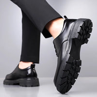 Men's Lace-Up Formal Oxford Shoes with Rubber Outsole