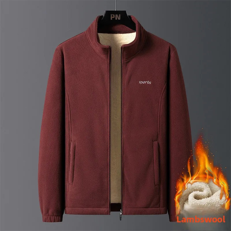 Winter Outdoor Fishing Leisure Windproof Thick Lamb Wool Jacket Comfortable Warm Breathable Men's Stand Up Collar Cotton Jacket - Buy online at  Vibe In Cart.