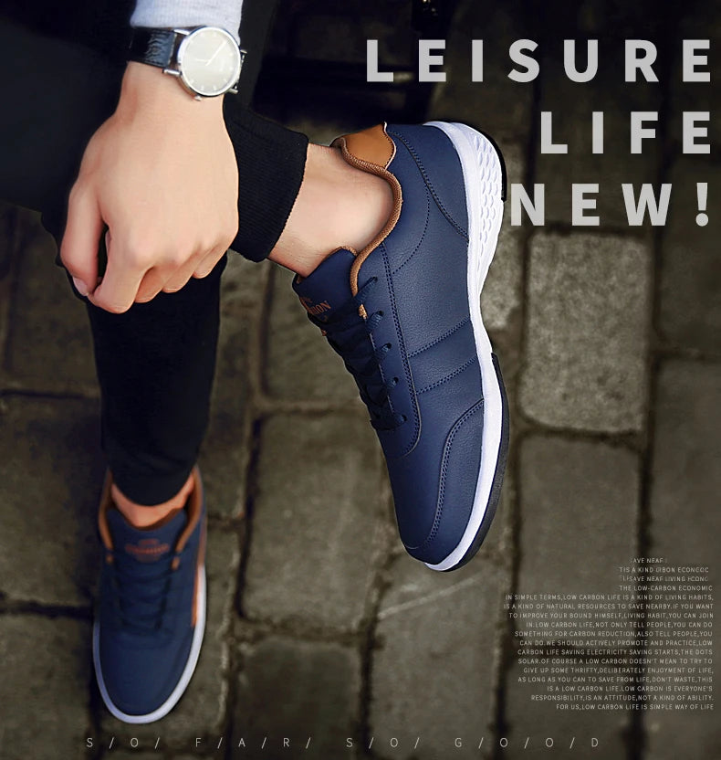 Leather Men Shoes Sneakers Trend Casual Shoe Italian Breathable Leisure Male Sneakers Non-slip Footwear Men Vulcanized Shoes - Buy online at  Vibe In Cart.