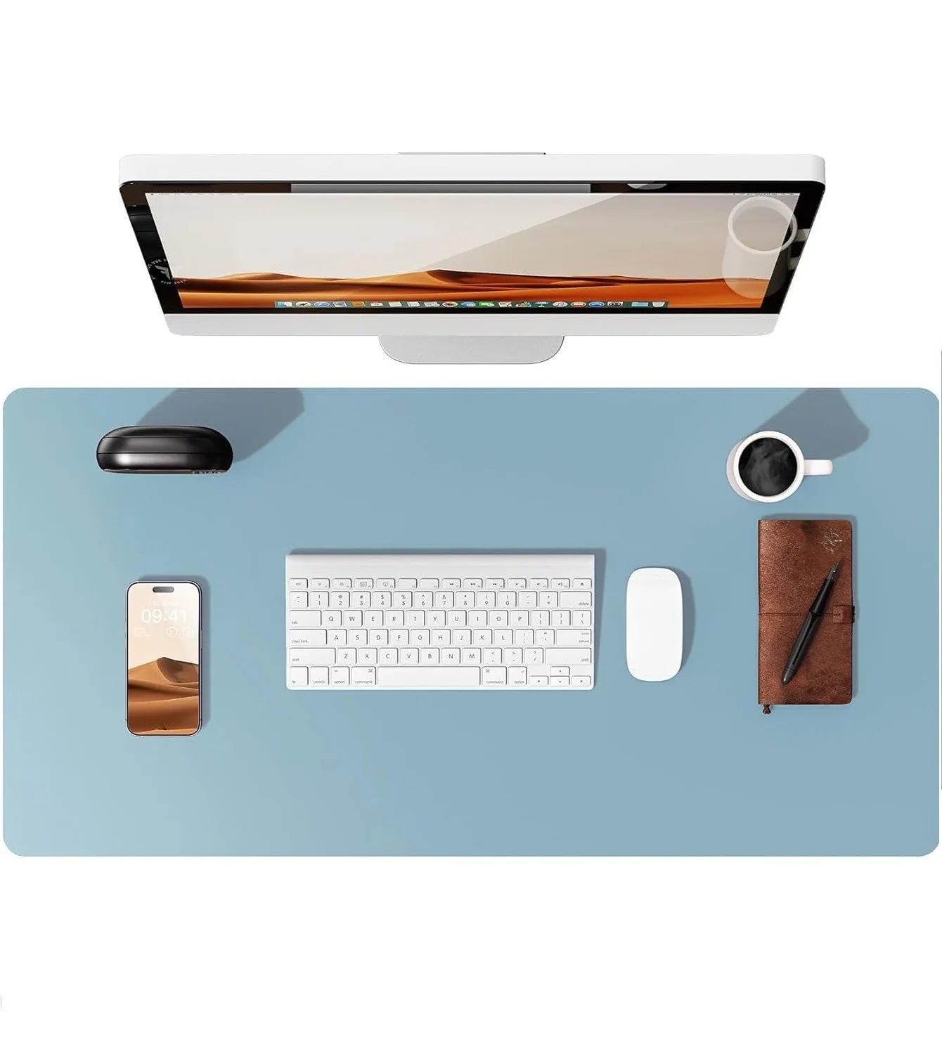 Large Non-Slip PU Leather Office Desk Mat for Mouse and Laptop Pad