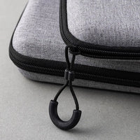 Grey Canvas Zipper Storage Bag for Earphones and Accessories