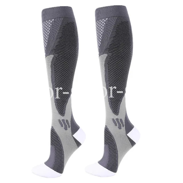 Knee-High Compression Socks 20-30mmHg Nylon Cotton EU36-50 for Men Women