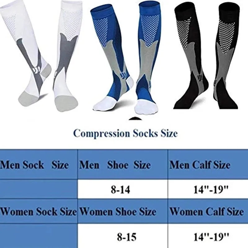 Running Men Women Compression Socks For Football Anti Fatigue Pain Relief 20-30 Mmhg Black Compression Socks Fit For Sport Socks - Buy online at  Vibe In Cart.