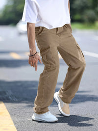 Men's multi pocket denim work pants straight leg denim pants - Buy online at  Vibe In Cart.