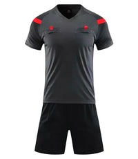 Men's Polyester Soccer Referee Uniform with Jersey and Shorts