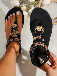 Women's fashionable round toe clip toe bohemian style one-piece elastic flat sandals - Buy online at  Vibe In Cart.