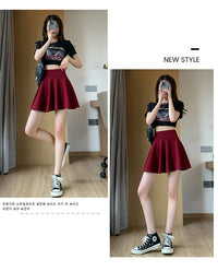Summer Women's Skirts Fashion Sexy Mini Elastic Pleated Sun Skirts For School Girl Uniform Korean Black High Waist Tennis Skirts - Buy online at  Vibe In Cart.