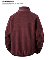 Men's European Size Sherpa Lined Stand Collar Winter Jacket with Thickened Fleece for Outdoor Casual Wear  Street Style Fashion - Buy online at  Vibe In Cart.