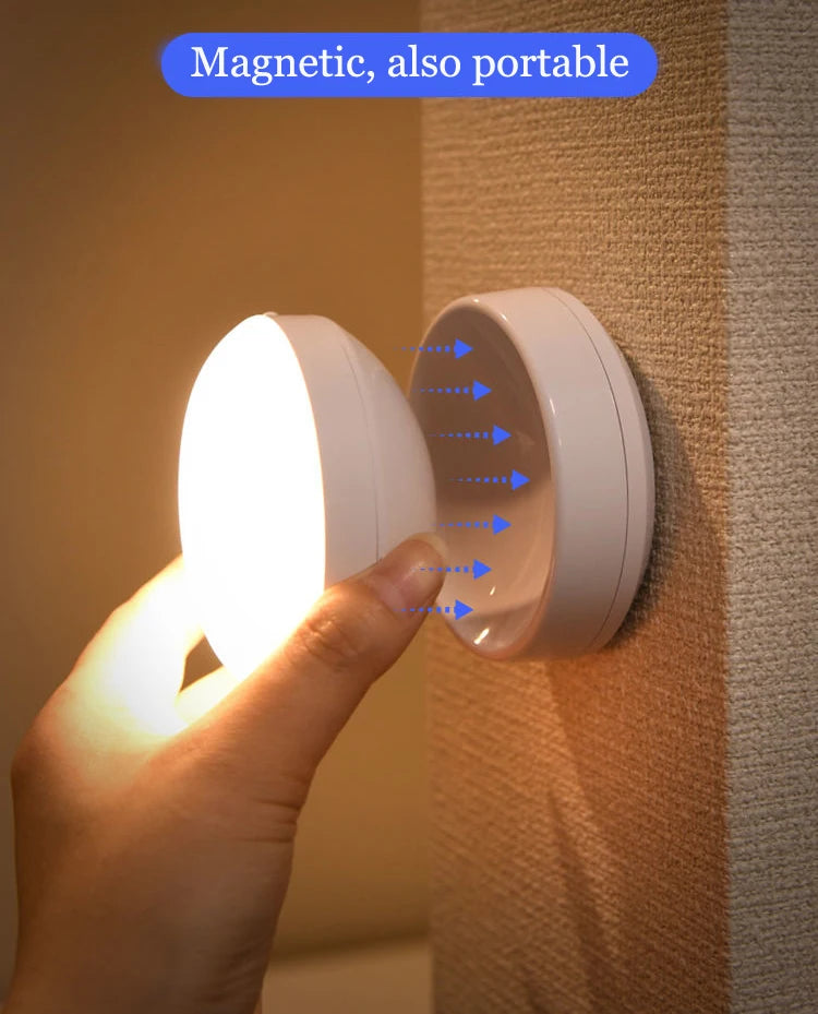 Night Light USB Motion Sensor Charging Round Energy-saving Led Lamp Bedroom Light Corridor Home Bathroom wall lights night light - Buy online at  Vibe In Cart.