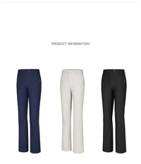 Women's High Waist Fleece Golf Pants Windproof Flared