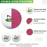 Pack Of 2 Funny Standard Golf Balls With Two Different Styles