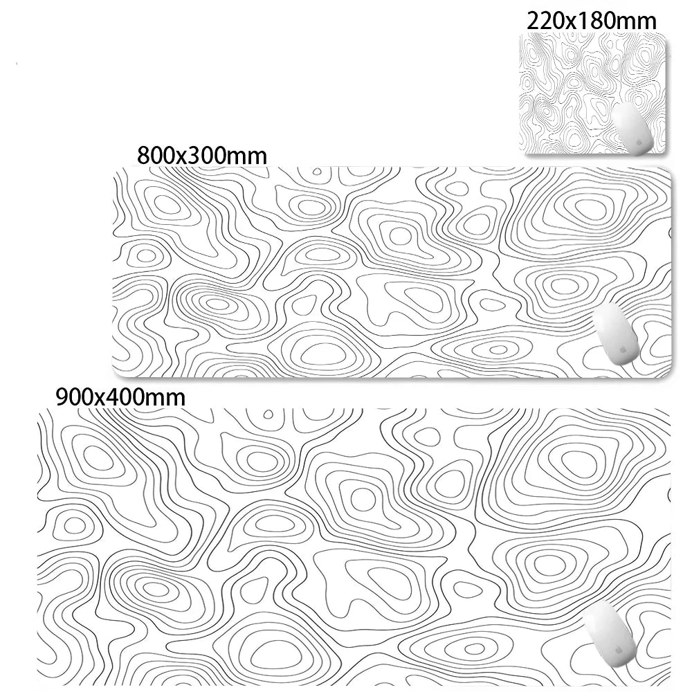 Large Waterproof Non-Slip Rubber Mouse Pad in Black and White