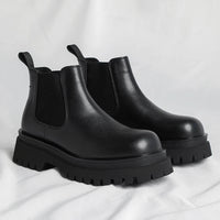 Men's Mid-Calf Chelsea Boots with Slip-On Closure and Medium Heel