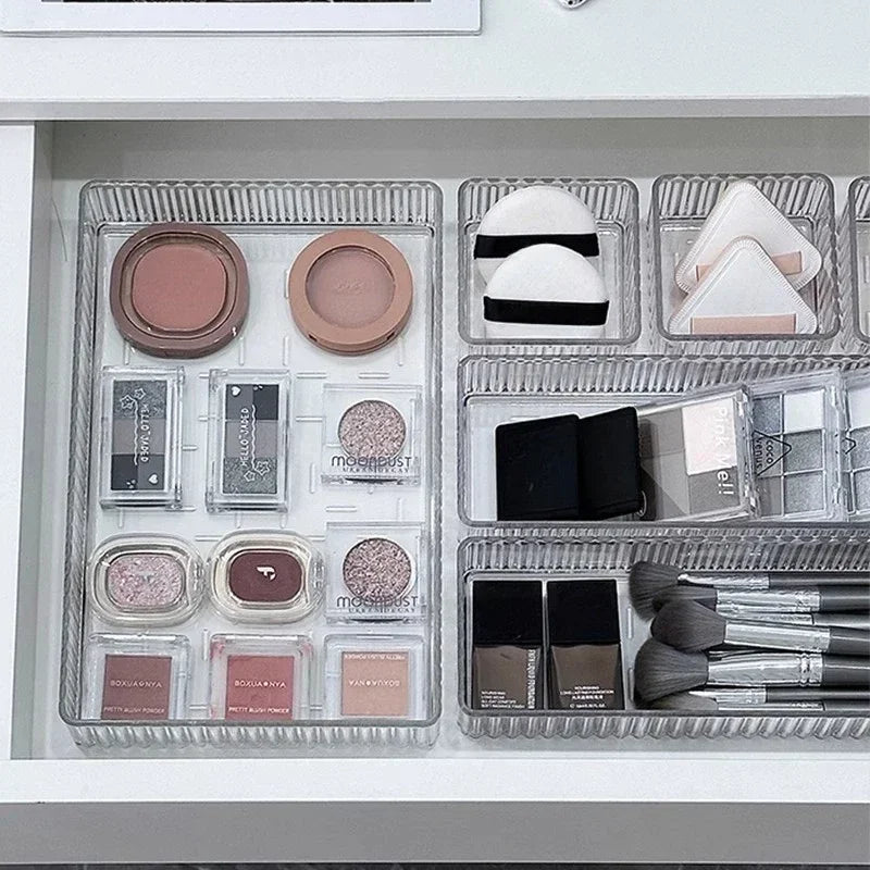 Transparent Plastic Storage Organizers Set for Drawers
