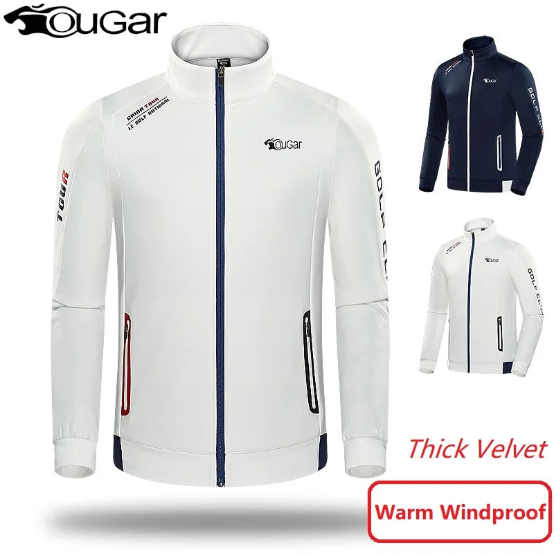 Men's Thick Warm Winter Golf Jacket Windproof Fleece